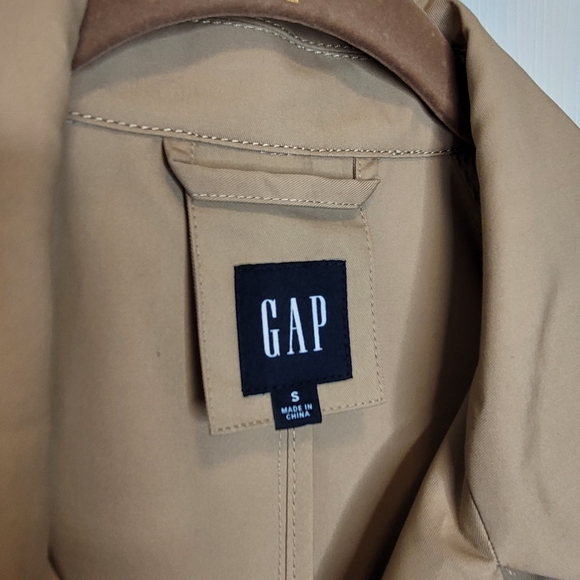 Gap Icon Trench Coat S Khaki Preppy - Picture 7 of 8